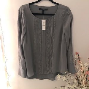 Size 2 White House Black Market Grey Blouse